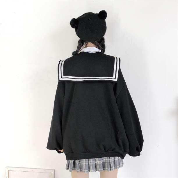 Amazon.co.jp: XL セーラー服風 パーカー オーバーサイズ 襟
