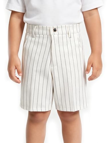 Image of Pink Shorts for Boys Flat Front Dress School Uniform Shorts Casual Travel Hiking Shorts Size 3T
