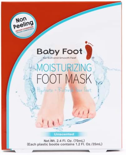 Baby Foot Moisturizing Foot Mask - NON PEELING 15-Minute Treatment – Unscented- Perfect Foot Care Moisturizer for Men & Women- Maintain super smooth, Hydrated and soft feet