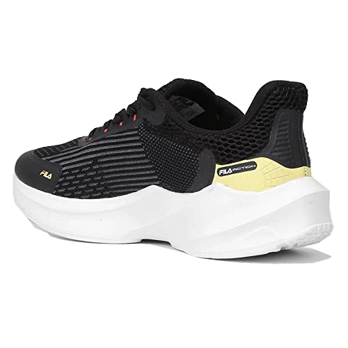 Tenis Fila Action, Feminino, Preto/Amarelo Claro/Rosa, 38