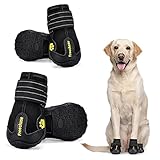 Freechase Dog Shoes for Large Dogs - Dog Booties for Medium Dogs, Dog Shoes for Hot Pavement, Dog Snow Boots with Waterproof Non-Slip Soles Reflective Straps 4PCS