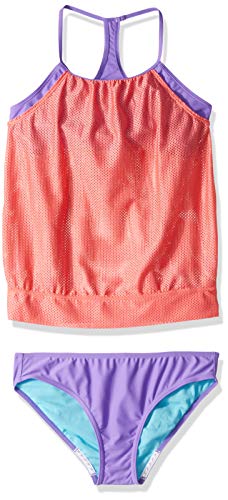 Speedo Girl's Swimsuit Two Piece Tankini Mesh Blouse Thin Strap - Manufacturer Discontinued