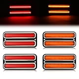 HECASA 4PCS Fender LED Side Marker Lights Compatible with 1967-1972 Chevy Chevrolet C10 C20 K10 Blazer GMC C15 C1500 K15 K1500 Pickup Suburban G10 G20 Van Signal Lamp Front Amber Lens Rear Red Lens