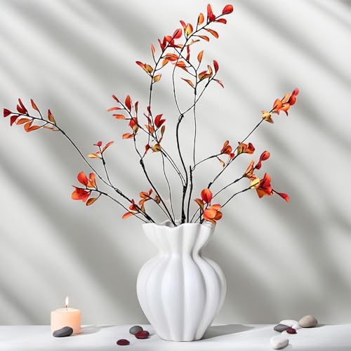 EspoirLuv-White Ceramic Vase for Pampas Grass