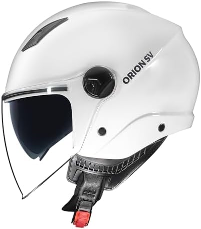 Capacete Masculino Aberto Norisk Orion Branco Brilho Oculos