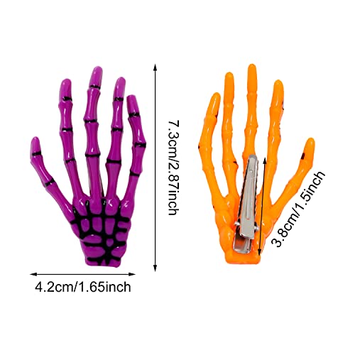 Honbay 12Pcs Acrylic Skeleton Hands Bone Hair Clips Skull Hand Hair Clip Zombie Punk Rock Horror Hair Clip #TOP1