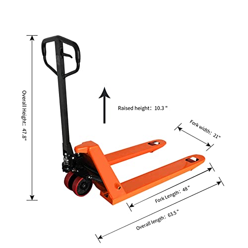 Pallet Jack/Pallet Truck 48\" L×21\" W 5500lbs Capacity BF-III-520