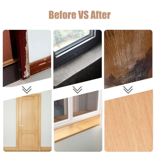 Image of Orange Colour Wood Border Wallpaper Peel and Stick Wooden Contact Paper for Countertops Border, Wall Corners Stickers and Wall Decor Waterproof Self Adhesive 6x240 Inch