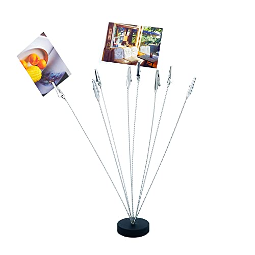 8-Branch Adjustable Picture Frame Holder, Card Photo Clips Holder Desk Stand For Memo Paper Note Monmory Photo Christmas Wedding Card Display (Black) #TOP11