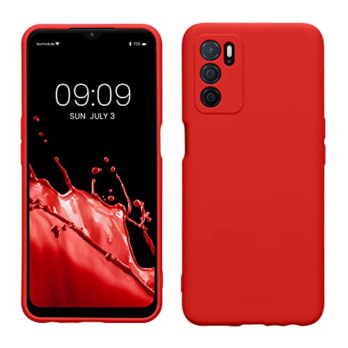 kwmobile Custodia Compatibile con Oppo A16 / A16s / A54s Cover - Back Case per Smartphone in Silicone TPU - Protezione Gommata - rosso