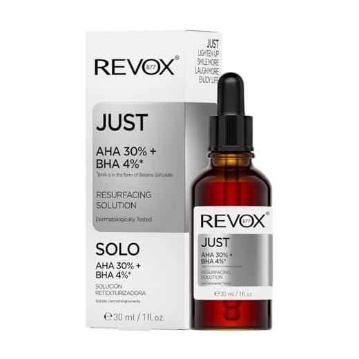 REVOX B77 - Just AHA 30% + BHA 4%, 30 ml, Peeling Químico Facial, Sérum Exfoliante, Elimina Células Muertas, Limpia los Poros, Mejora la Textura y Unifica el Tono de la Piel, Cutis Suave y Radiante