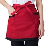 delantal cuadrille rojo niña Tira en cintura ultra largas para que se pueda adaptar a diferentes formas de cuerpo.