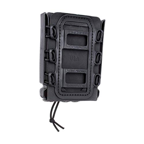 G-CODE Rifle Soft Shell Scorpion Mag Carrier with R1 MOLLE Clips (Black Frame/Black Shell)
