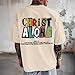Wedsadl Christian Faith Shirts for Men Bible Verse Jesus God Shirt Oversized Religious Tshirts Graphic Tees Cotton Tops(Apricot,L)