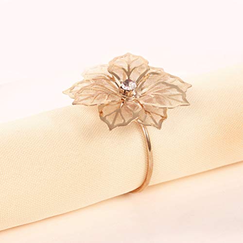 TOPBATHY 6 peças de anéis de guardanapo de fivelas de serviço Porta-fivelas Flor de strass Decoraçõe
