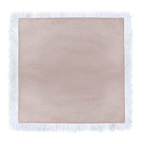 YDFYX Lammfell Schaffell Teppich Kunstfell Dekofell in Super weich Lammfellimitat Teppich Longhair Fell Optik Nachahmung Wolle Bettvorleger Sofa Matte (C-Weiß, 45 x 45cm)