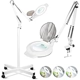 10X Magnifying Glass with Light and Stand, NUEYiO...