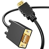 ICZI HDMI -VGA (D-SUB) 変換ケーブル 1.8M HDMI オス to VGA オス 1080p@60Hz 金メッキコネクター パソコン、モニター、プロジェクター、HDTV、Xbox、 Raspberry Pi、Rokuなどに対応