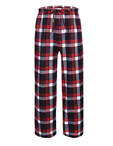 Ekouaer Boys Pajama Pants Long Sleep Pants Soft Elastic Waist Pajama Bottoms Plaid Lounge Pants With 2 Pockets #TOP6