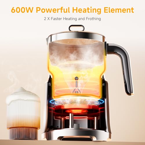 6 in 1 Electric Milk Frother and Steamer, Large Capacity Detachable Electric Milk Frother, Automatic Warm and Cold Foam Maker, Hot Chocolate Maker, BPA Free by HBLEDOT - Used condition - Image 5