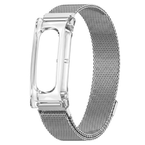 [LAZIRO] �����o���h Fitbit Air �N���A PC �ی�P�[�X�t�� �ʋC�� ���C�z���j���ߎ� �X�e�����X�X�`�[�����b�V���o���h DIY �����p�Z�b�g �j�����p(�V���o�[)