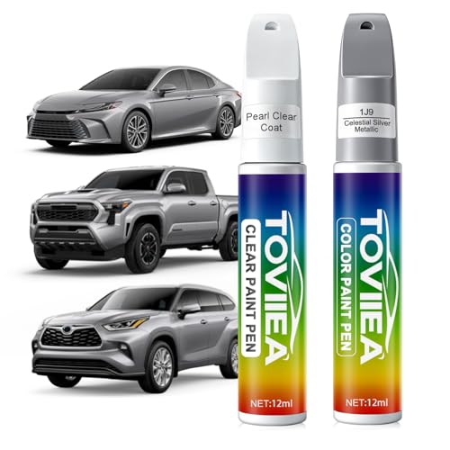 Image of Celestial Silver Metallic(1J9) Touch Up Paint for TOYOTA | 2-In-1 Car Scratch Remover Pen, Car Paint Scratch Repair Kit for Scratches, Chips & Nicks,2-PCS SET