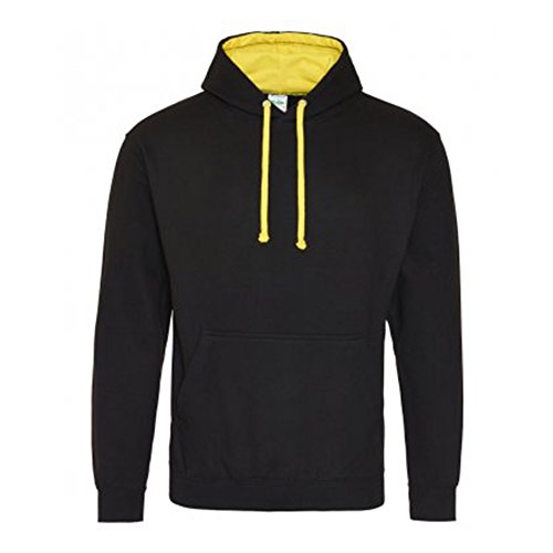 Image of AWDis Men's Varsity Hoodie, Multicoloured (Jet Black/Arctic White), Large