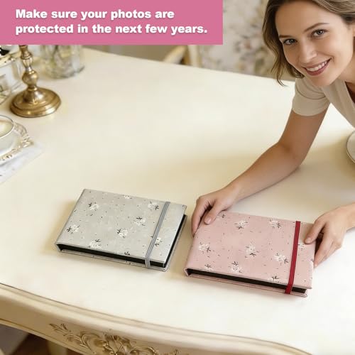 2 Pack Small Photo Album 6x4, 200 Pages Photo Album Books, Little Portable Memory Book with Linen Cover for Baby Wedding Holiday Family Birthday Travel - Image 5