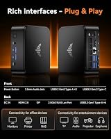 NiPoGi E3B Mini PC W-11 Pro, АMD Ryzen 7 7730U (8C/ 16T, bis zu 4,5 GHz) | 16 GB RAM 512 GB M.2 SSD Mini Desktop Computer für Schule/ Büro/ Heim, 4K Triple Display, HDMI 2.0, Typ-C, DP, WiFi 6. – Ansicht 8