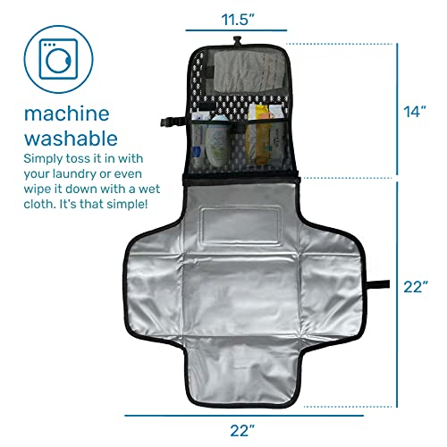 Enovoe Portable Diaper Changing Pad For Baby - Convenient, Durable, Waterproof Travel Changing Mat With Built-In Head Pillow For Your Infant - Black Arrow Design #TOP4