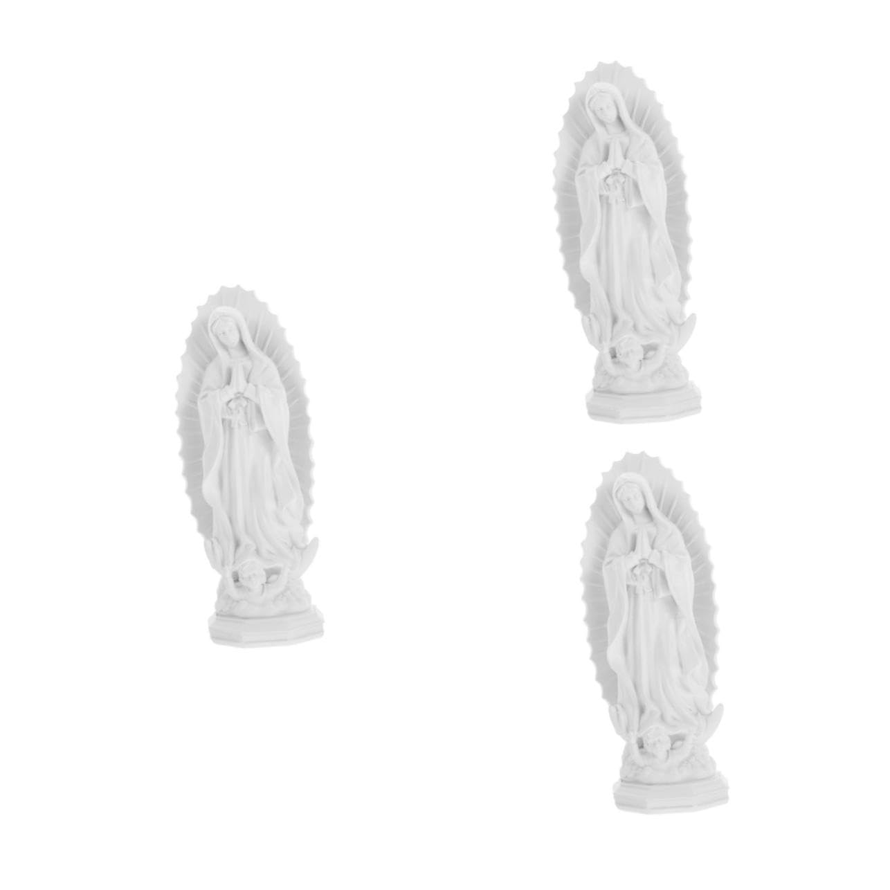Statue Vierge Marie en résine blanche idée cadeau catholique pour communion et baptême