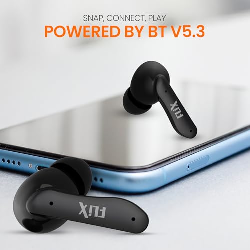 Image of FLiX (Beetel T22 Nitro Buds True Wireless in Ear,Bluetooth v5.4(Quick Paring),10mm Super Bass Drivers,IPX4 Rated,Quad Mic with ENC,Touch Controls, 50hrs Playback, AI Voice Assistant (XTW-T22)(Black)