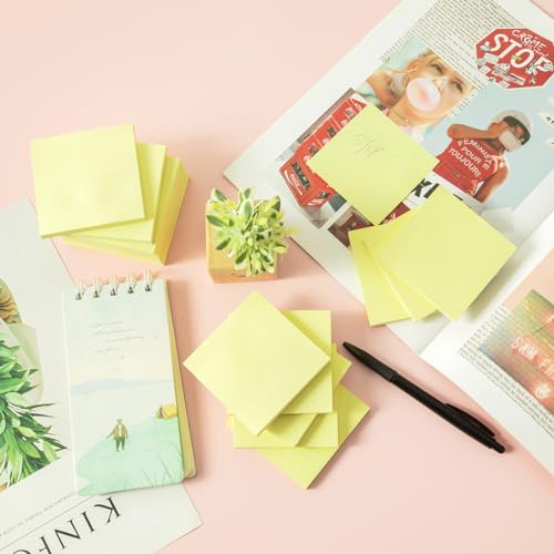 (24 Pads) Sticky Notes 3x3 in Yellow, Strong Adhesive, Clean Removal, Recyclable, Self-Stick Pads, Easy to Post for Home, Office, Notebook - Image 7