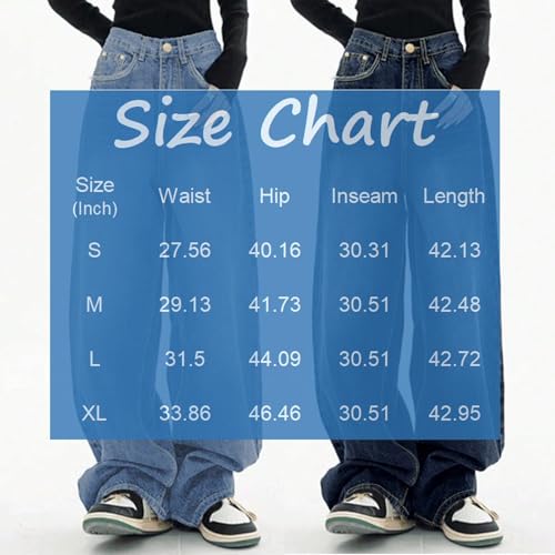 Jeans for Women Trendy Baggy High Waisted Y2K Barrel Jeans Pull On Wide Leg Stright Casual Mid Rise Cute Denim Pants3