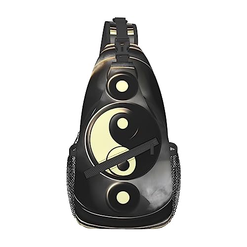 Sling sac à dos Yin Yang poitrine homme femme cross body bag voyage daypack noir unique