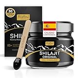 Shilajit Puro del Himalaya - Resina de Shilajit Auténtica, Alta en Ácido Fúlvico y con 85+ Oligoelementos - Potenciador de Energía e Inmunidad - 600 mg por dosis diaria, 100% vegano y sin aditivos