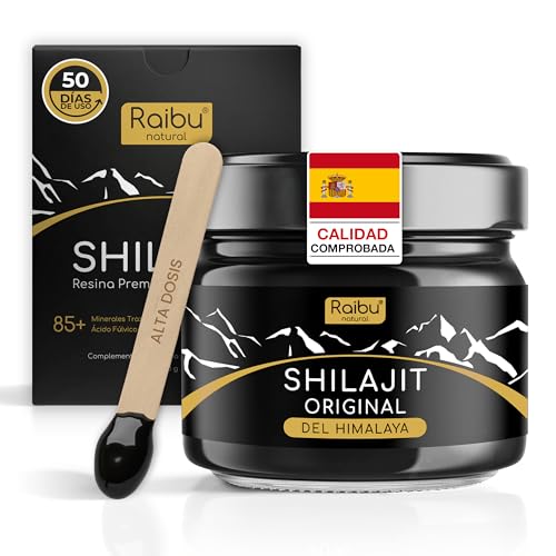 Shilajit Puro del Himalaya - Resina de Shilajit Auténtica, Alta en Ácido Fúlvico y con 85+ Oligoelementos - Potenciador de Energía e Inmunidad - 600 mg por dosis diaria, 100% vegano y sin aditivos