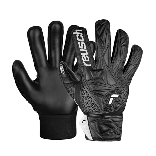 Reusch Attrakt Starter Solid Finger Support Junior Torwarthandschuhe Kinder Jugendliche Fußballhandschuhe Fingerprotektion für alle Wetterbedingungen und Spielfeldoberflächen