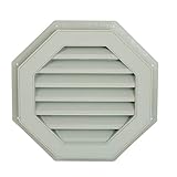 Suntown 22" Octagon Functional Gable Vent with Screen - 2 Piece Construction - Grey
