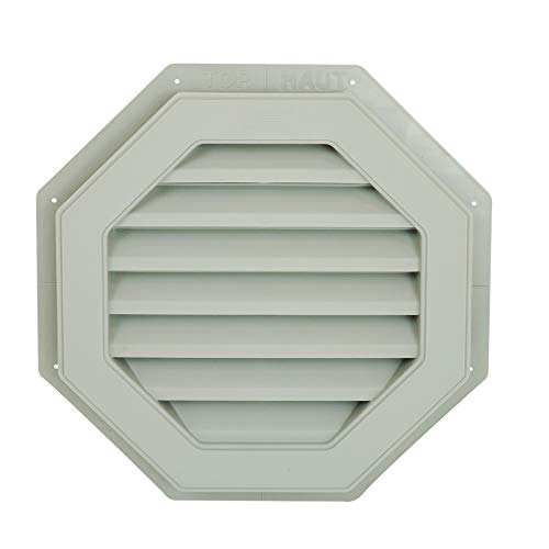 Suntown 22" Octagon Functional Gable Vent With Screen - 2 Piece Construction - Grey #TOP5