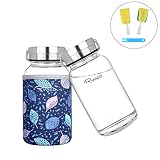 Material Ecológico: Hecho de vidrio borosilicato TÓXICO LIBRE de alta calidad, que tiene una mejor tolerancia a la temperatura que las botellas de vidrio tradicionales. Puede preservar el sabor a fruta natural de su bebida para prevenir la oxidación.