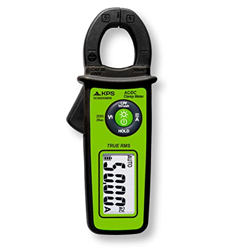 KPS-DCM200MINI Pinza Amperimétrica TRMS Corriente AC/DC 300A Autoescala LPF (Filtro Pasa Bajo) Corriente de Arranque Resolución 10mA 6.000 Cuentas