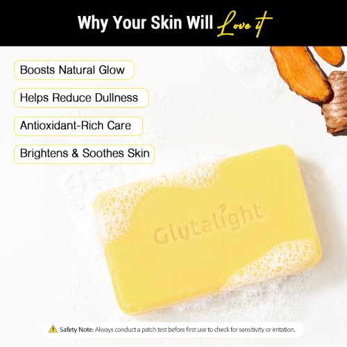 Image of Glutalight Glutathione Lakadong Turmeric Soap - Korean Skincare, Pack of 3