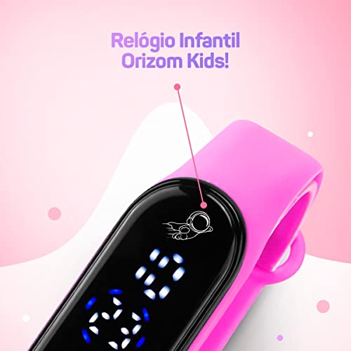 Relógio feminino infantil, orizom, modelo kids, prova d'água, bracelete, pulseira em silicone ajust