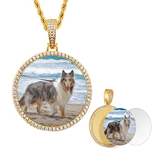 Custom Photo Necklace Blank Pendants Rounded, Picture Pendants for Jewelry Making, DIY Pictures by Yourself, Personalized Gifts for Men Women