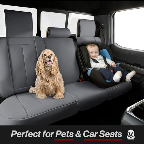 Coverland Custom Fit Car Seat Covers for Truck Compatible with [Explorer Sport Trac, Santa Cruz, T60] Premium Water Resistant Leather Non-Slip Interior Protector [Full Set Dark Gray - Size Chart X51] by Coverland - Used condition - Image 8