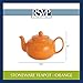 RSVP Large Stoneware Chai Teapot -Microwave & Dishwasher Safe - 42 oz - Orange