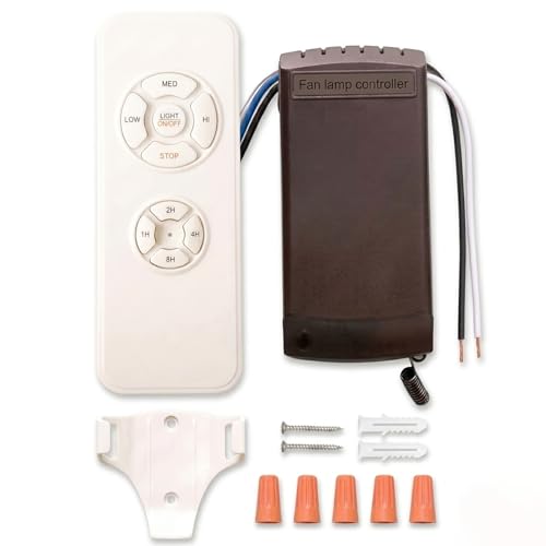 XJBRBLM Universal Ceiling Fan Remote Control Kit with Receiver, 3-in-1 AC Motor Controller for Light and Speed, Compatible with Hunter Harbor Breeze Westinghouse Honeywell Fans, White
