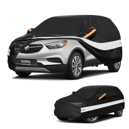 Image of 10 Layers SUV Car Cover Custom Fit for Buick Encore (2012-2026), Waterproof All Weather for Automobiles, Outdoor Full Cover Sun Dust Rain Protection with Cotton. Black