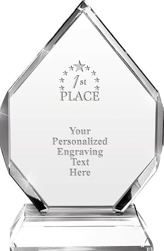 Crown Awards Personalized 7.25" Engraved 1st Place Majestic Gem Crystal Award